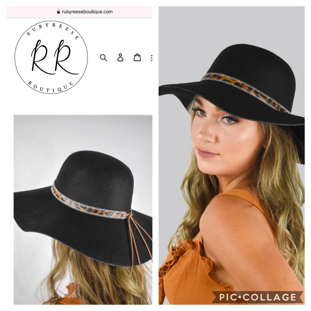 Leopard Lace Felt Hat